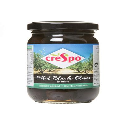 Crespo Pitted Black Olives 198 g (Pack of 6)