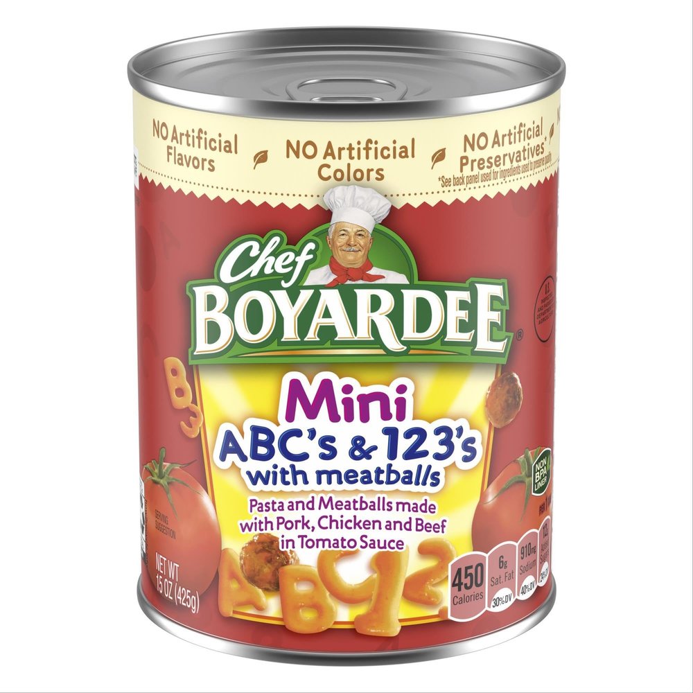Chef Boyardee Mini-Bites Abc's & 123's w/Meatballs-15 oz