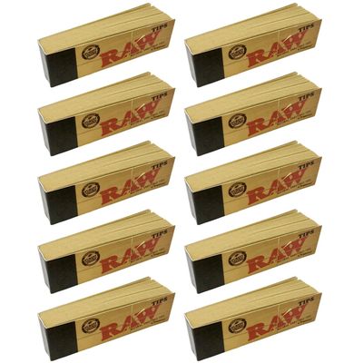 500 Raw Rolling Papers Filter Tips (10 Booklets of 50) Standard Size Vegan