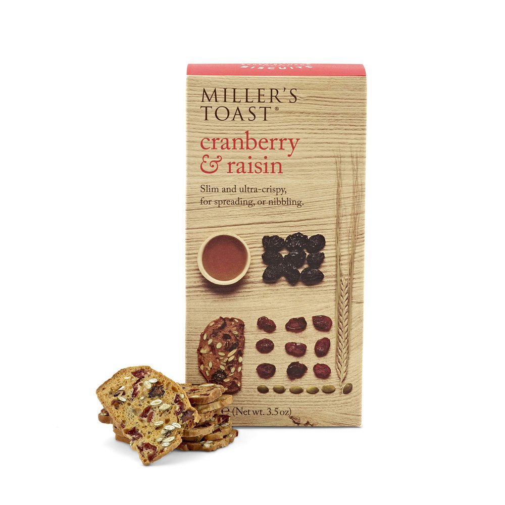 Artisan Biscuits Miller's Toast Cranberry and Raisin 100 g (Pack of 3)