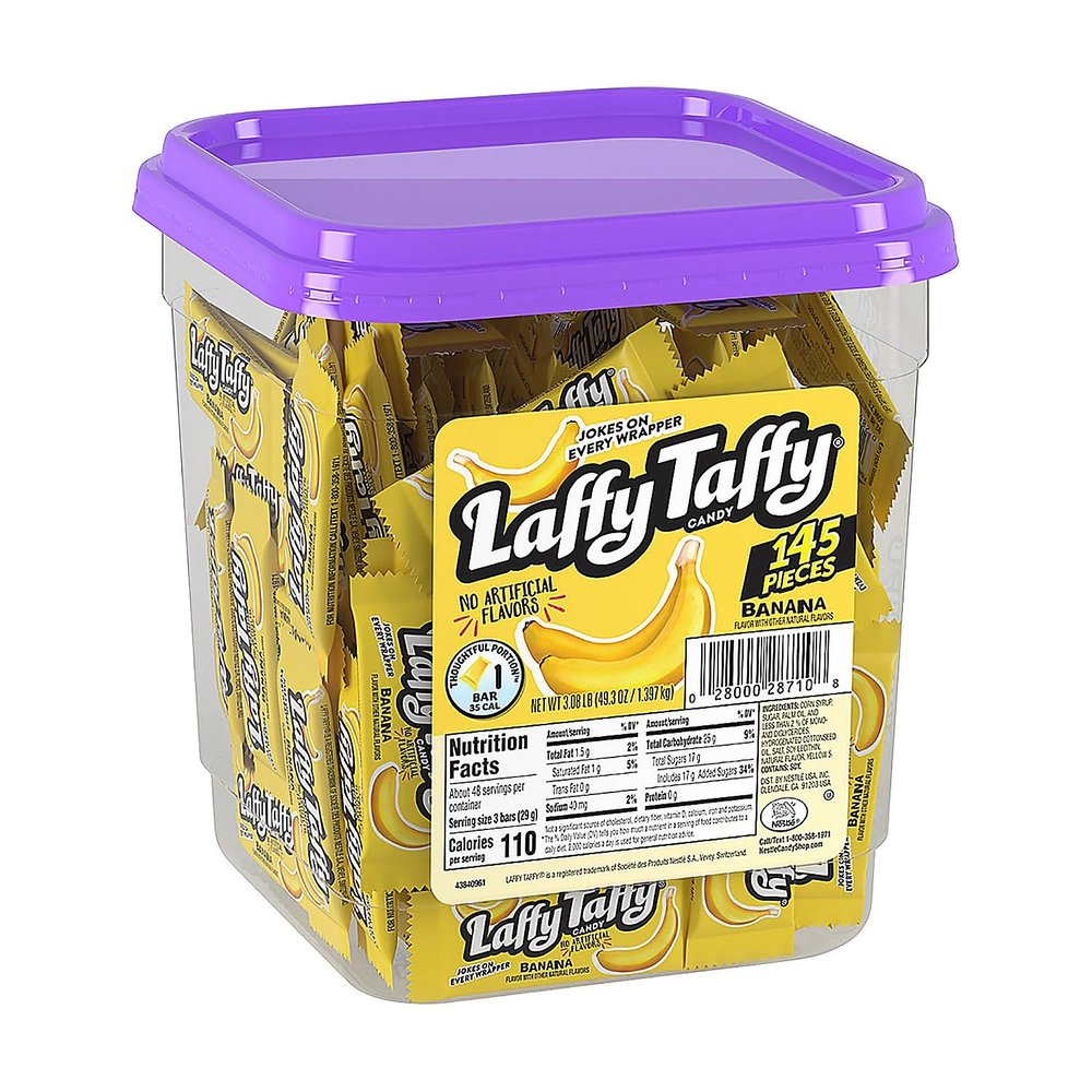 Laffy Taffy Banana, 145 Piece Tub