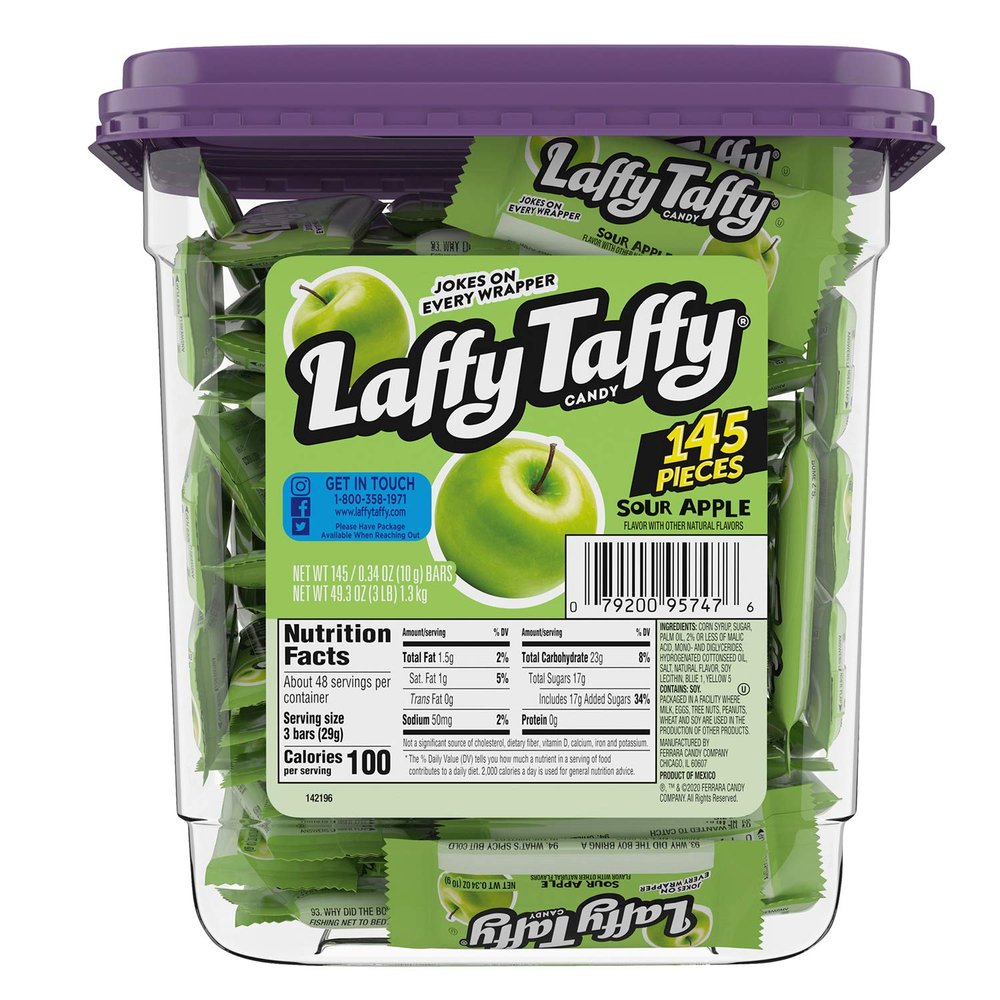 Sour Apple Laffy Taffy Minis (145ct tub)
