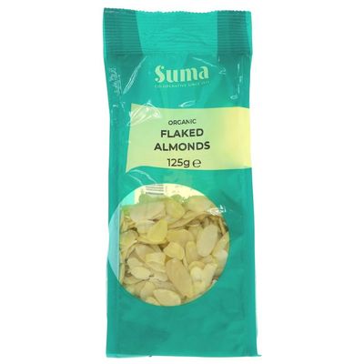 Suma Flaked Almonds 125 g (Pack of 6)