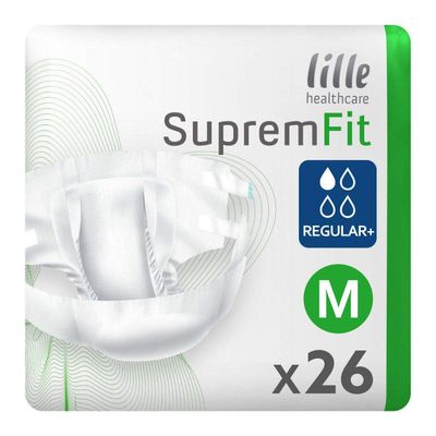 HOMECRAFT Supreme Fit All-in-One Briefs, Pack of 26, Regular +, Medium, Adult Diapers for Men and Women, Incontinence Pants with Anti-Leak Barriers for Hygienic Use, Absorbent Undergarments