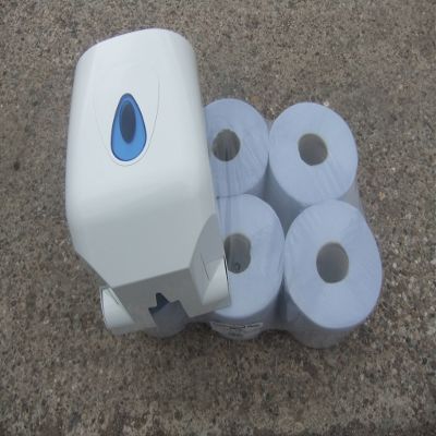 6 x Centrefeed 2ply Hand Towels PLUS Free Dispenser Each Roll 150m