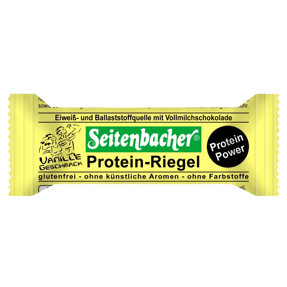 Seitenbacher Vanilla Protein Bar I glutenfree I all natural I rich in dietary fiber I 4 pack (4x60g)