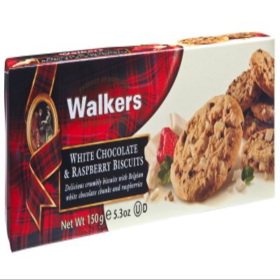 Walkers White Chocolate & Raspberry Biscuits 150 g (Pack of 4)