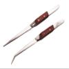 Amtech Wooden Handle Tweezer Set, Stainless Steel Precision Straight & Curved Tweezers with Ergonomic Timber Grips, 2-Piece Set for Craft, Electronics & Detail Work view 1