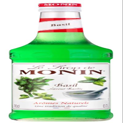 MONIN Premium Basil Syrup 700ml for Cocktails and Mocktails. Vegan-Friendly, Allergen-Free, 100% Natural Flavours. Sugar Syrup