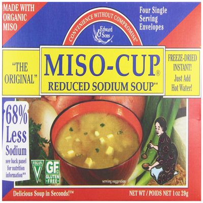 "The Original" Miso-Cup, Reduced Sodium Soup, 4 Single Servings, 7.2 g Each