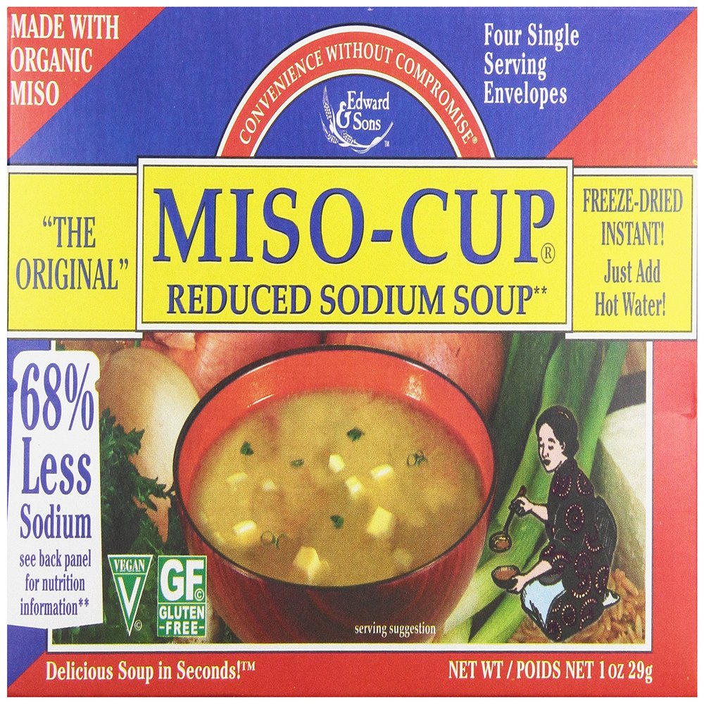 "The Original" Miso-Cup, Reduced Sodium Soup, 4 Single Servings, 7.2 g Each
