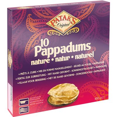 PATAK'S Pappadum Plain 15cm, 100 g