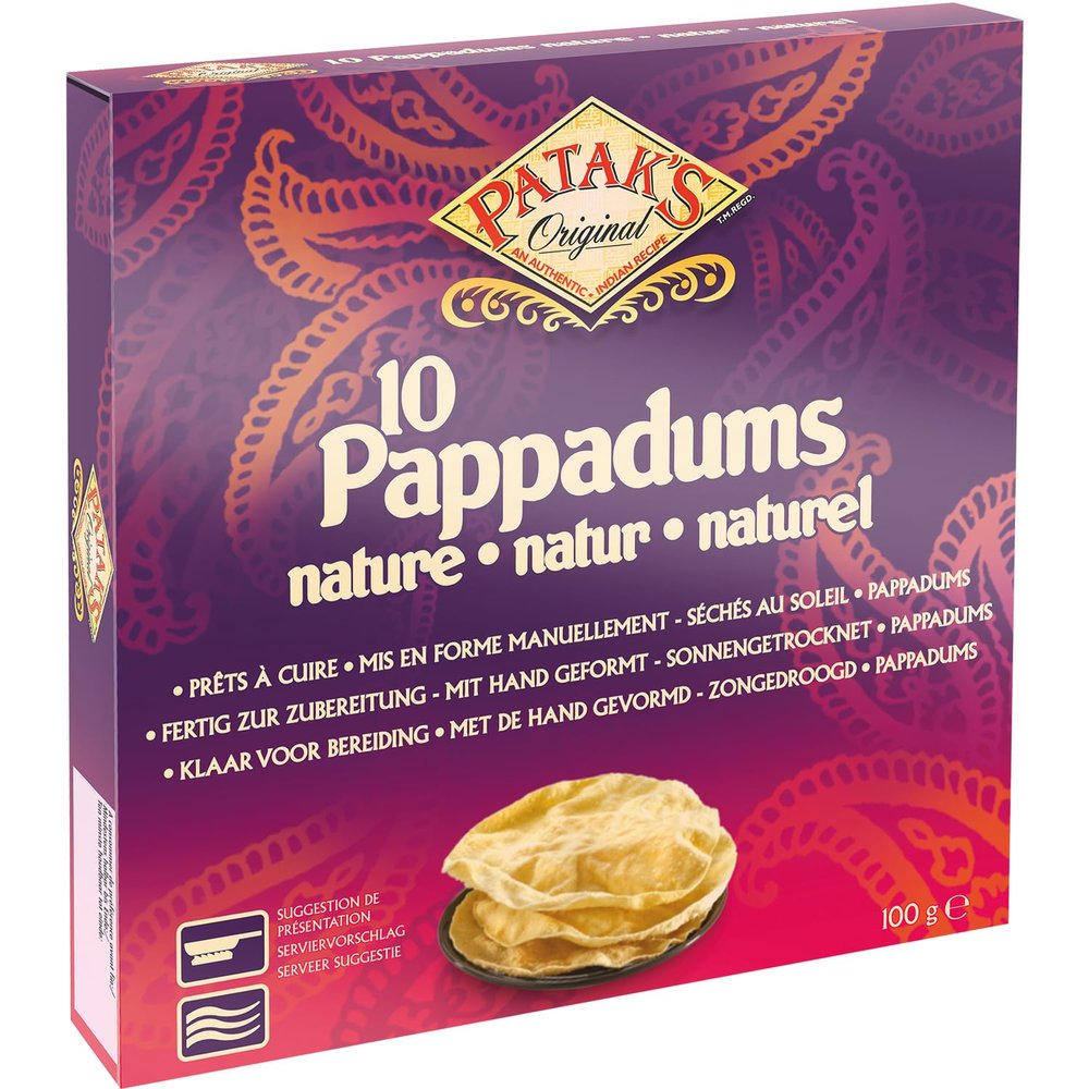 PATAK'S Pappadum Plain 15cm, 100 g