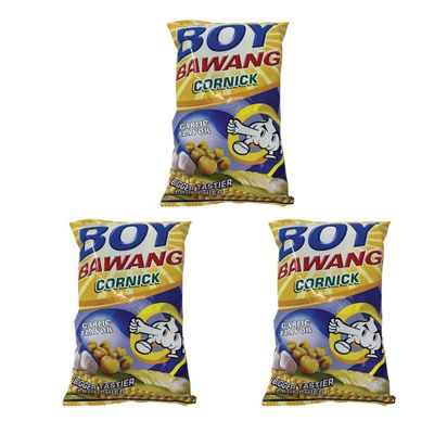 3-packs Boy Bawang, Cornick, Garlic Flavor 100g Ea by KSK FOod Products [Foods]