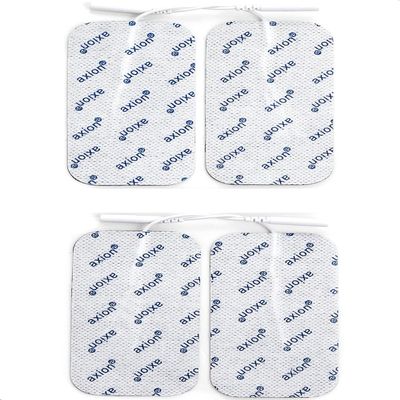axion Pack of 4 Electrodes. Self-Adhesive Pads 10x5cm for TENS EMS Units with 2mm Connection. Pads for Pain Treatment, Muscle Growth, Toning and Massage