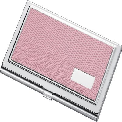 Visol Products Paris Light Pink Synthetic Leather Business Card Holder for Ladies