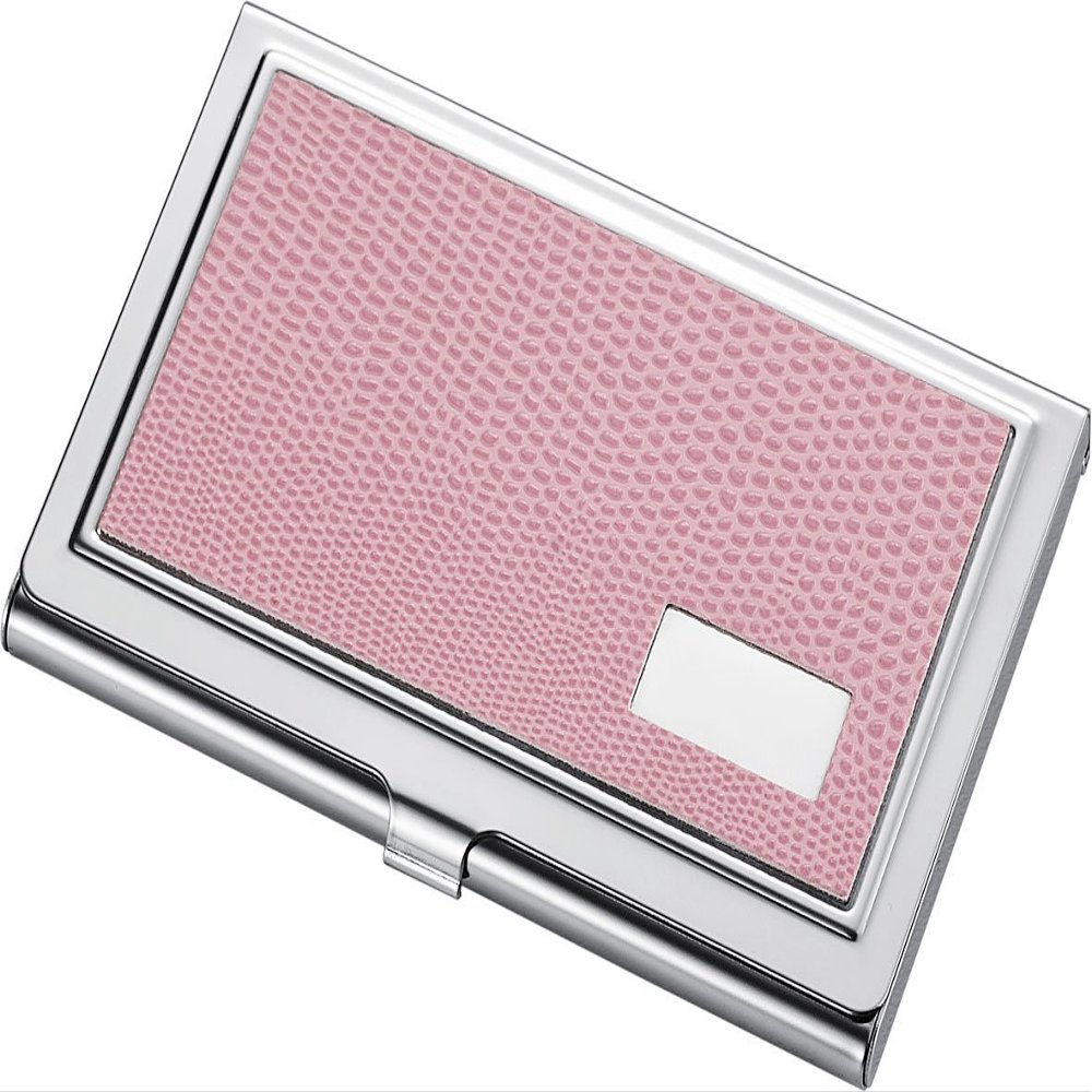 Visol Products Paris Light Pink Synthetic Leather Business Card Holder for Ladies