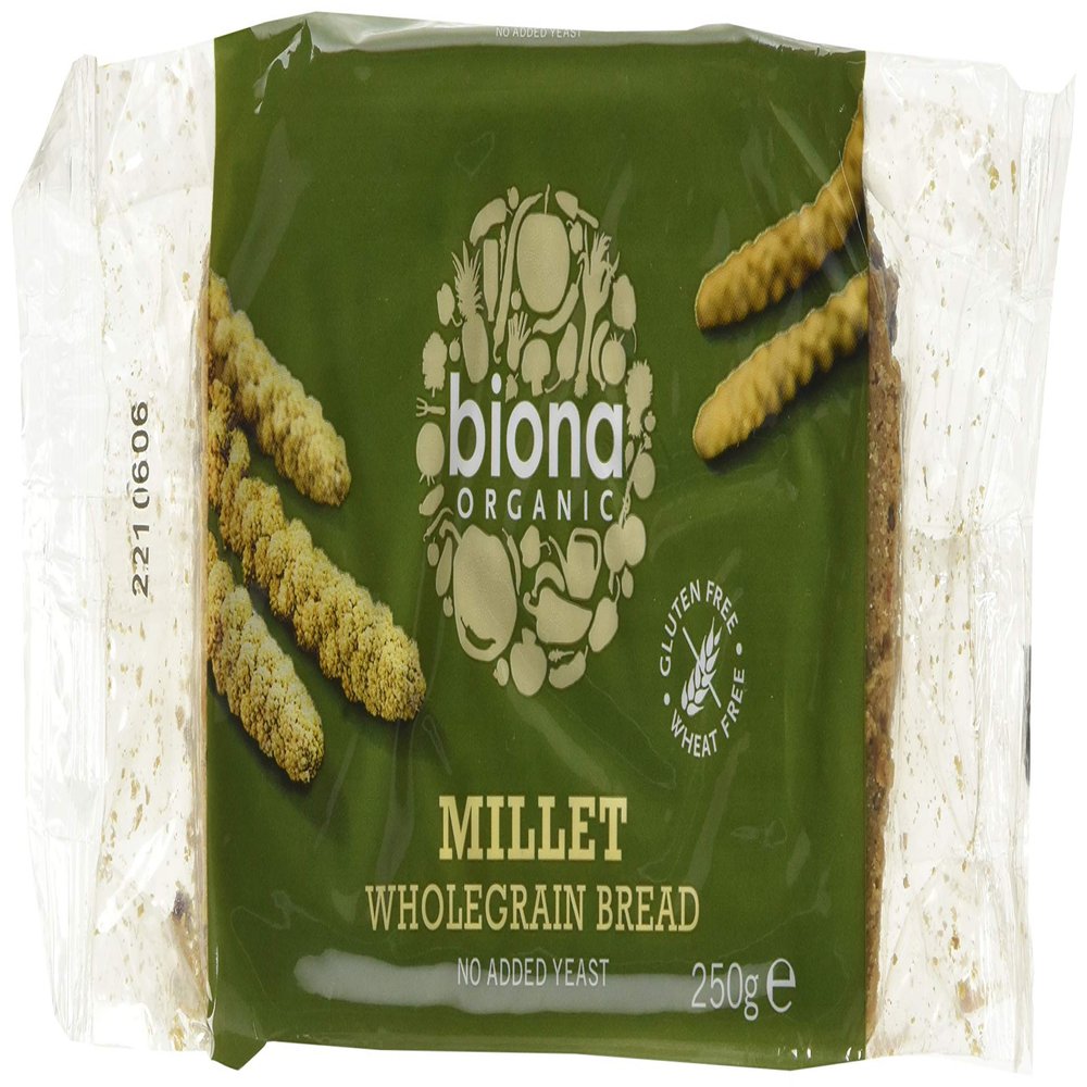 Biona Organic Gluten Free Millet Wholegrain Bread 250g (Pack of 3)