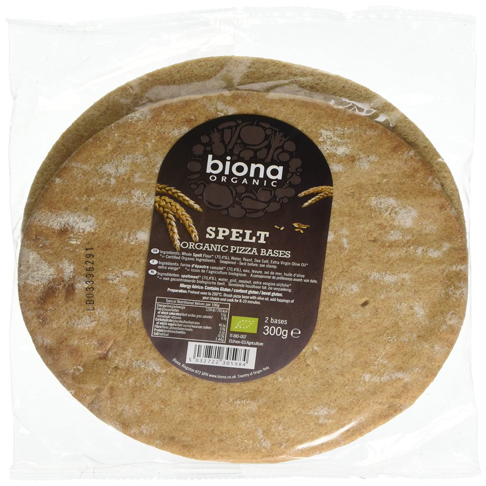 Biona Organic Spelt 2-pizza Base 300g (Pack of 5)
