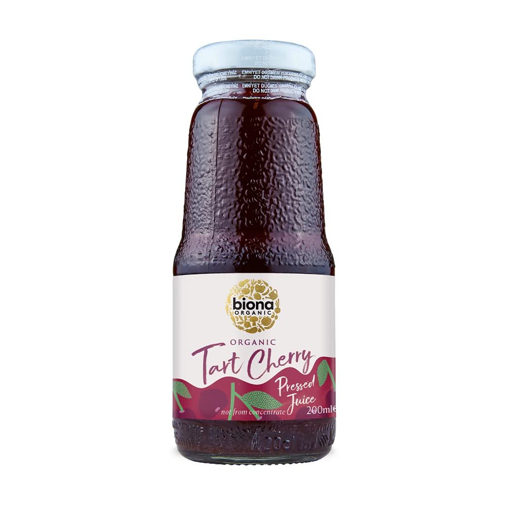Biona Organic Tart Cherry Juice 200 ml, Pack of 6 - Not from Concentrate - Pure, Pressed Fruit Juice - Freshly Harvested by Organic Farmers