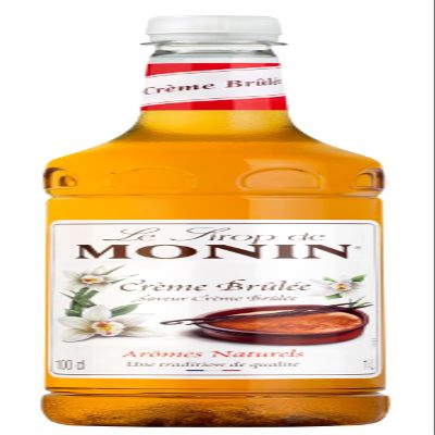 MONIN Premium Creme Brulee Syrup 1L for Coffee and Cocktails. Vegan-Friendly, Allergen-Free, 100 Percent Natural Flavours and Colourings
