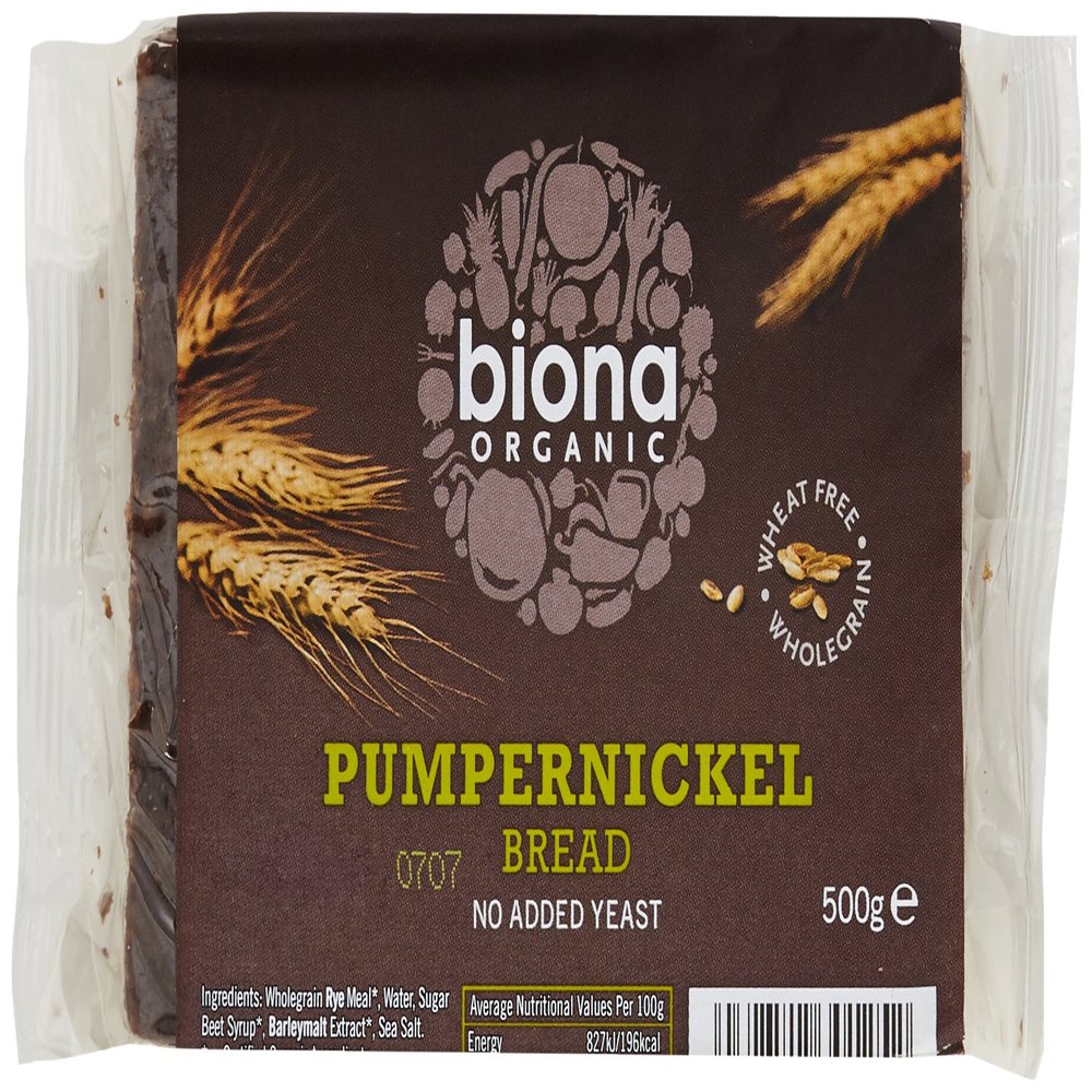 Biona Pumpernickel Organic Bread 500 g (Pack of 6)