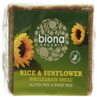 Biona Organic Rice Bread with Sunflower Seed 500 g (Pack of 6
