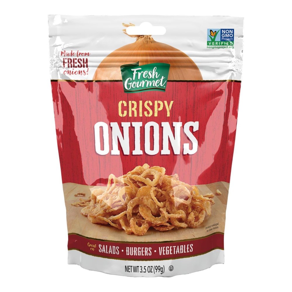 Fresh gourmet Crispy Onions, Lightly Salted, 3.5-Ounce (Pack of 6) by Sugar Foods