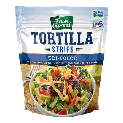 Fresh gourmet Tortilla Strips, Tri-Color, 3.5-Ounce (Pack of 9)