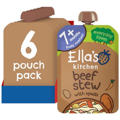 Ella's Kitchen Stage 2 from 7 Months Organic Wonderfully Warming Beef Stew with Spuds 130 g (Pack of 6)