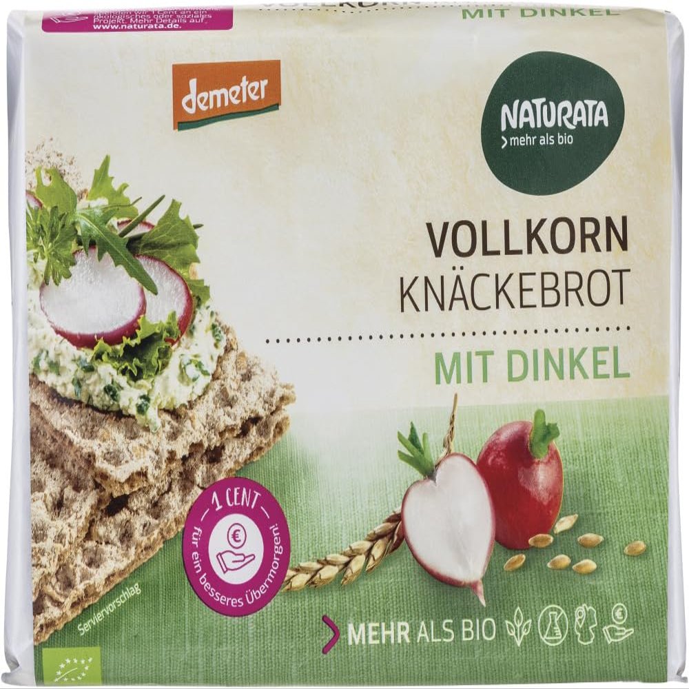 Naturata Demeter Organic Wholemeal Crispbread with Spelt 250 g (Pack of 6)
