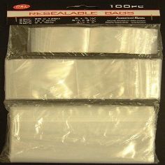 100 PC PIECE PLASTIC REUSABLE BAGS - ASSORTED SIZES
