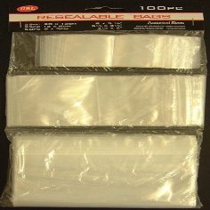 100 PC PIECE PLASTIC REUSABLE BAGS - ASSORTED SIZES