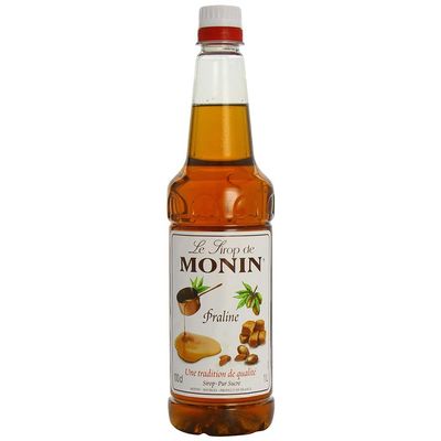 MONIN Premium Praline Syrup 1L for Coffees, Frappes and Cocktails. Vegan-Friendly, Allergen-Free, 100% Natural Flavours and Colourings