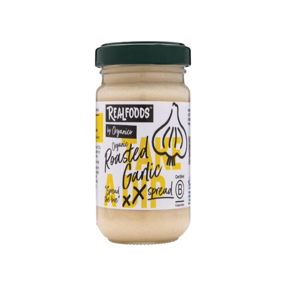 Realfoods by Organico | Organic Roasted Garlic Spread - Bold Italian & Farm-Fresh Flavour from Puglia, 140g
