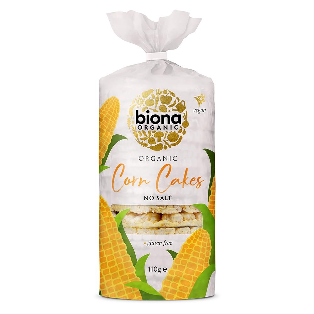 Biona Organic No Salt Corn Cakes 110g (Pack of 12