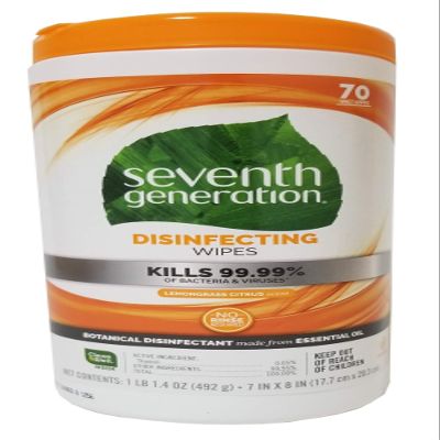 Seventh Generation Disinfecting Wipes, 70ct, 2Pack