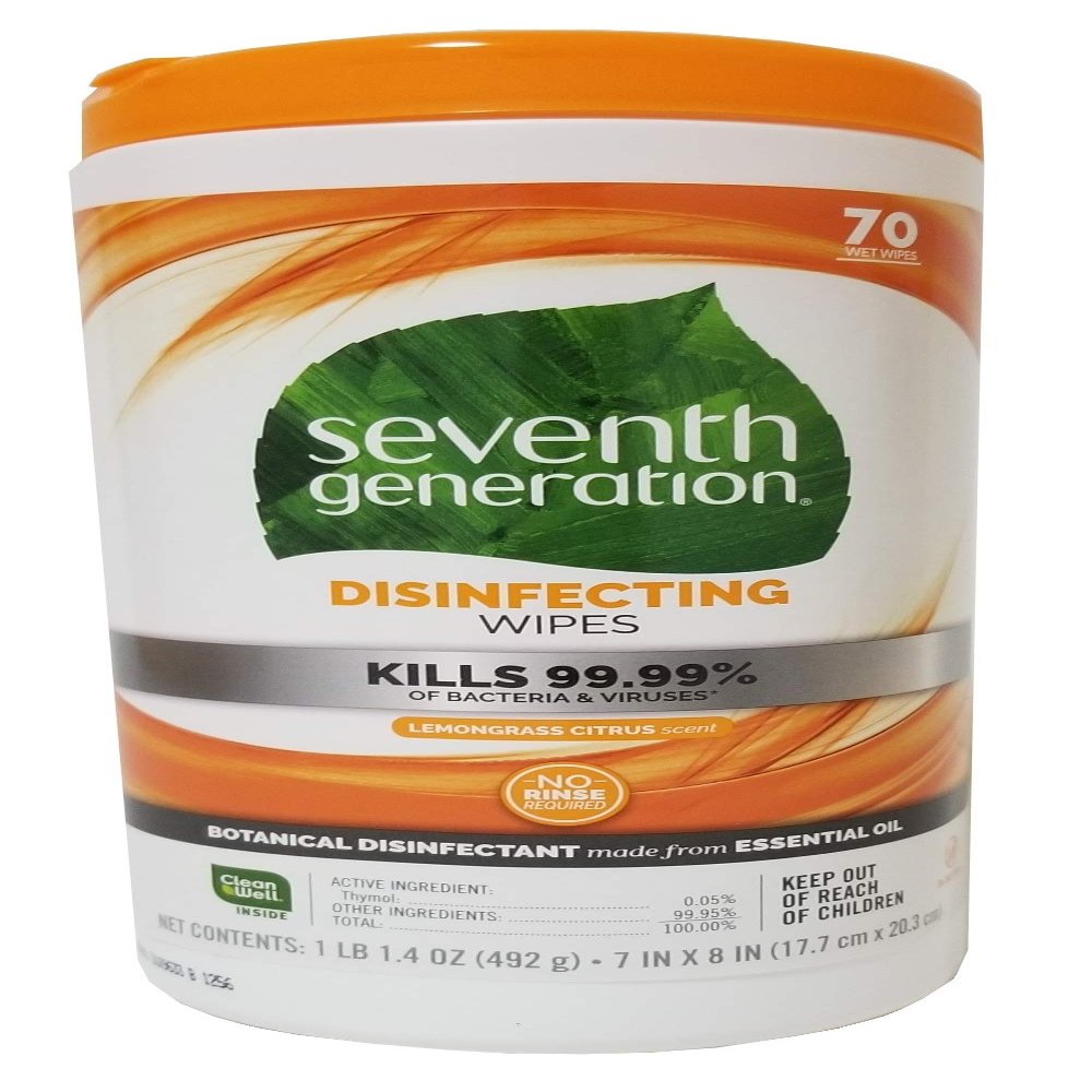 Seventh Generation Disinfecting Wipes, 70ct, 2Pack