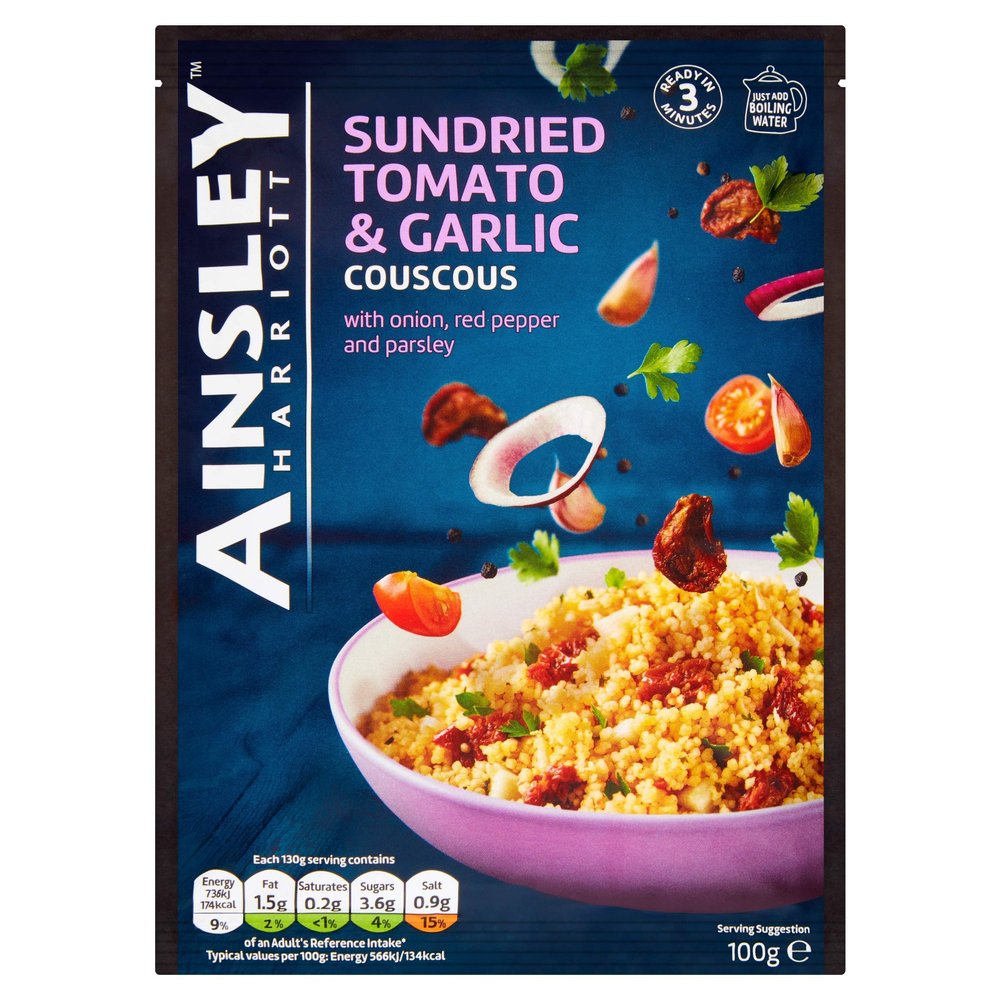 Ainsley Harriott Sundried Tomato & Garlic Couscous, 100 g, Pack of 12