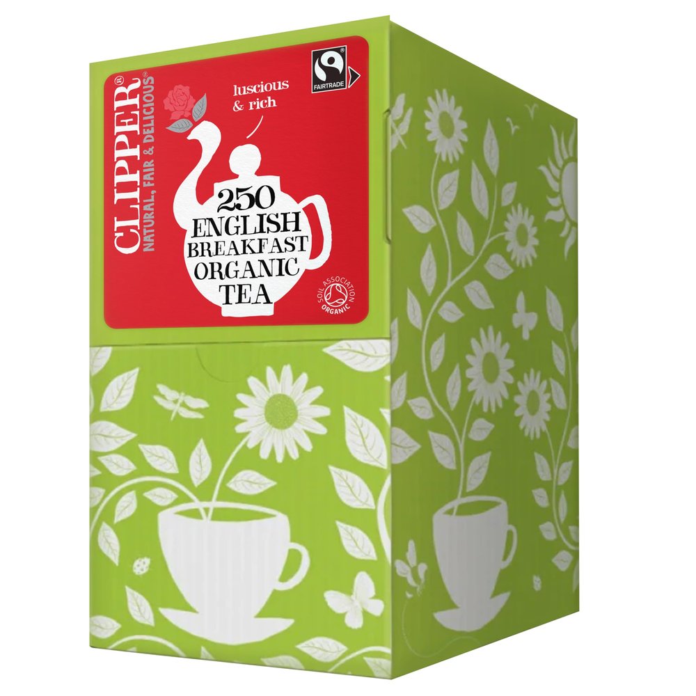 Clipper Tea Fairtrade Organic English Breakfast Tea, 250 Enveloped Tea Bags