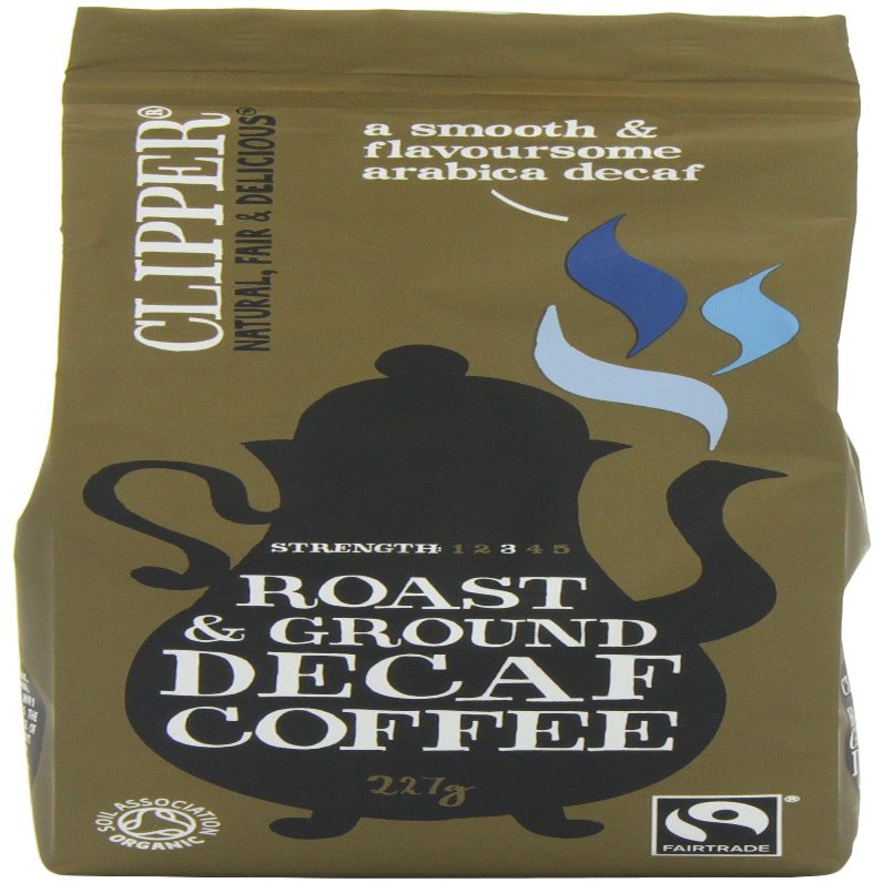 Clipper Fairtrade Organic Decaffeinated Roast and Ground Arabica Coffee 227 g (Pack of 2)