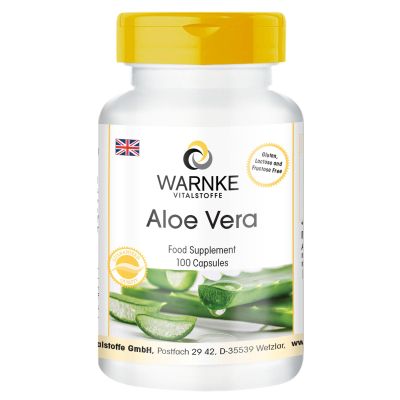 Aloe Vera 200:1 per Daily dose enriched with Vitamin C - Vegan - 100 Capsules | Warnke Vitalstoffe - German Pharmacy Quality
