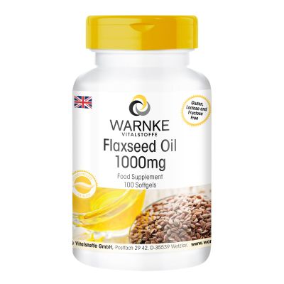 Warnke Vitalstoffe Linseed Oil 1000mg  Alpha Linolenic Acid - 100 Softgels - German Pharmacy Quality