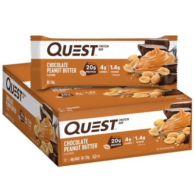 Quest Nutrition, Natural Protein Bar, Chocolate Peanut Butter, 12 Bars, 2.12 oz (60 g) Each