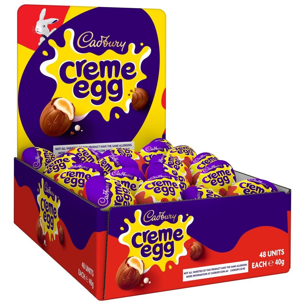 Cadbury Creme Egg - Milk Chocolate Filled With Creamy Filling, Pack of 48 x 40 g