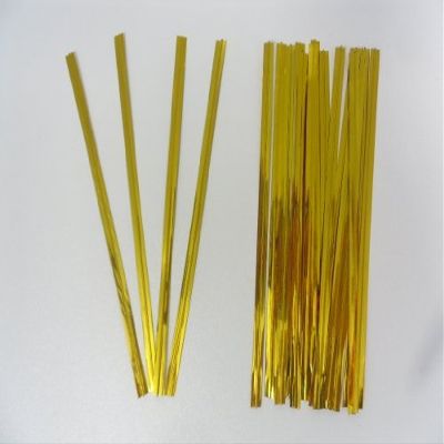 100 Gold Metallic Twist Ties