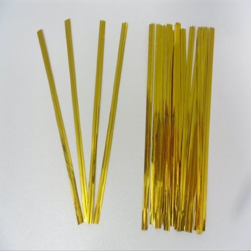 100 Gold Metallic Twist Ties