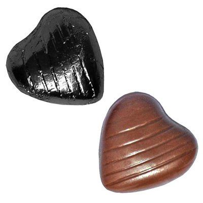 Black Foil Heart Chocolates (Box of 200) (XCGL095 - BLACK)
