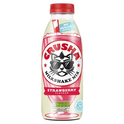 Crusha Strawberry Milkshake No Added Sugar Mix - 1Litre