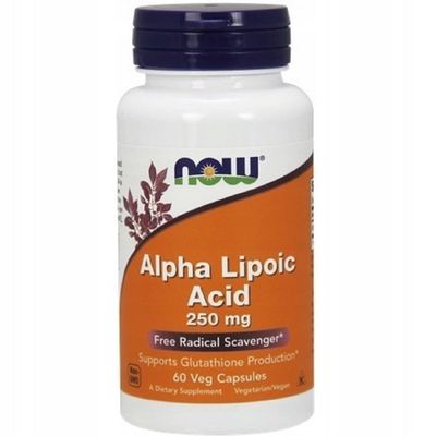 Now Foods Alpha Lipoic Acid, 250mg, 60 Vegetarian Capsules, 1 Units